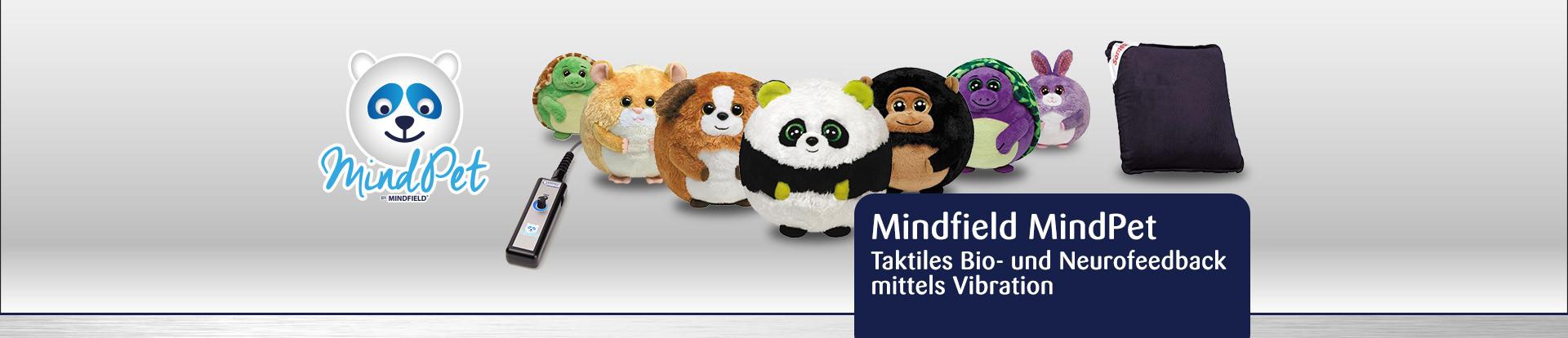 Banner Mindfield MindPet: taktiles Bio- und Neurofeedback mittels Vibration, mit Plüschtieren