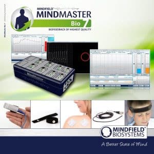 MindMaster Bio 7 mit Software-Bildschirmfoto und Sensorzubehör