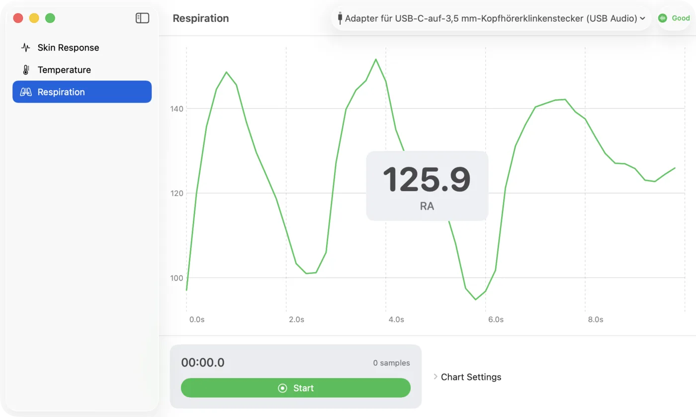 Atmung live in der macOS-Demo