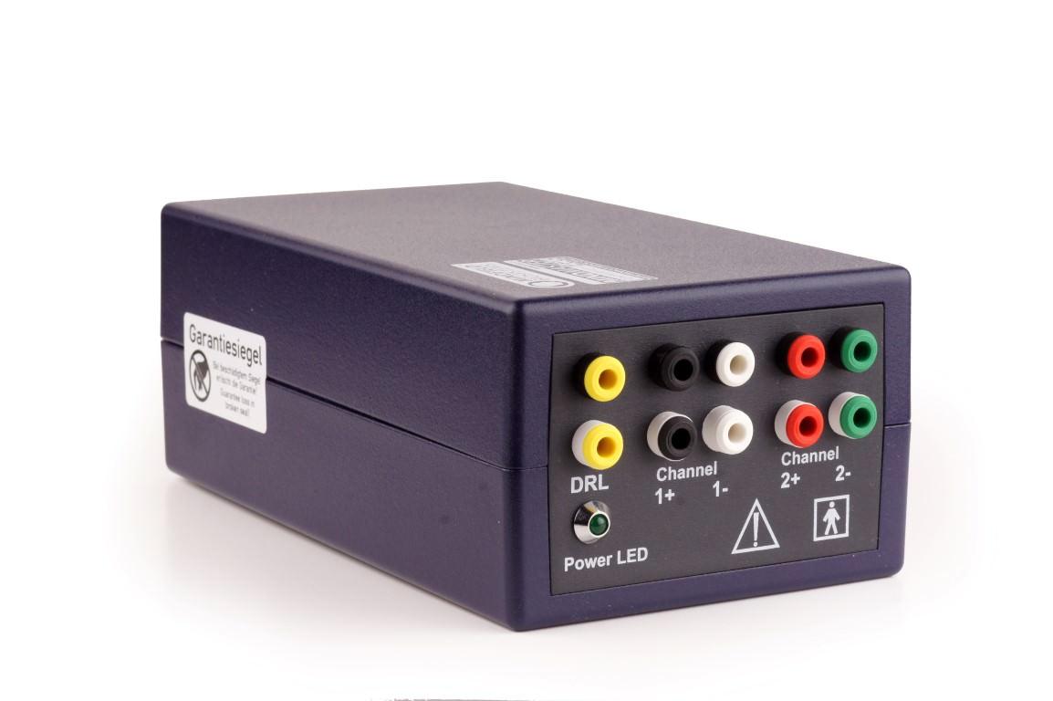 MindMaster Neuro 4 device close-up showing the electrode connector ports