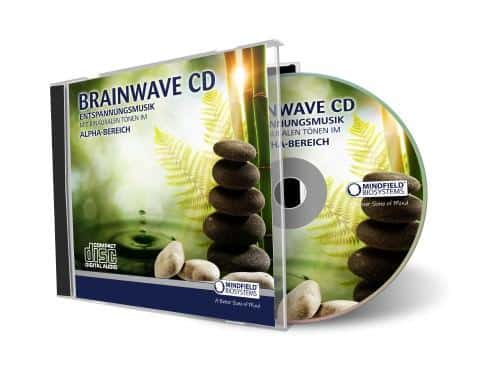 Mindfield Brainwave CD case: relaxation music with binaural tones in the alpha range